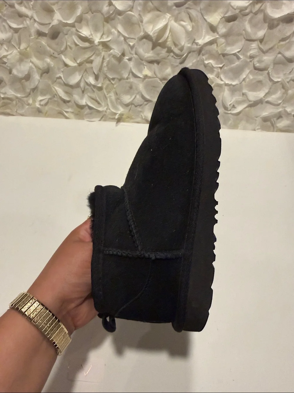 UGG Kids Black Ankle Snow Boots